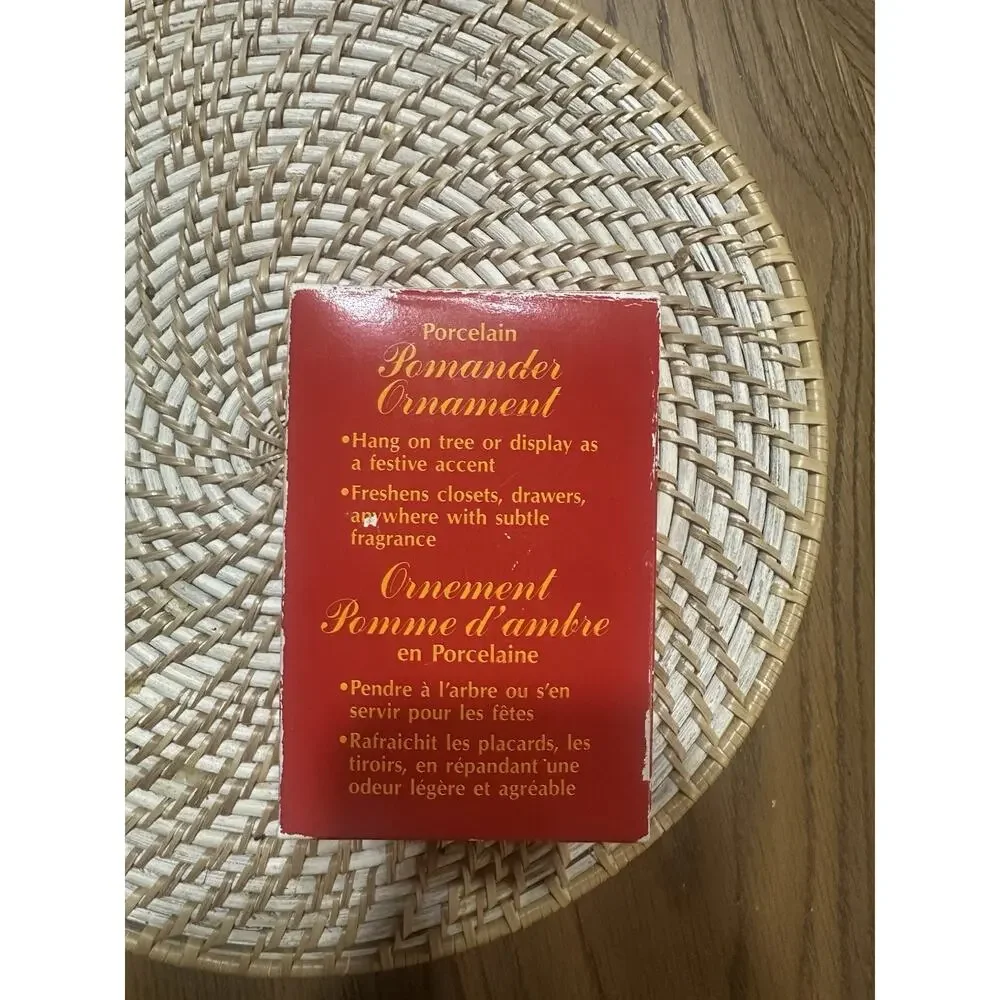 1989 Action Industries Porcelain Pomander Christmas Ornament w/ Box